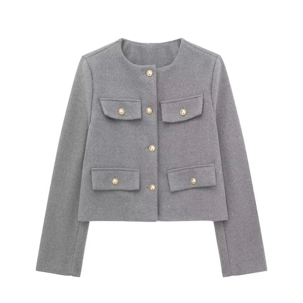 Women's Casual Temperament Flip Short Jacket