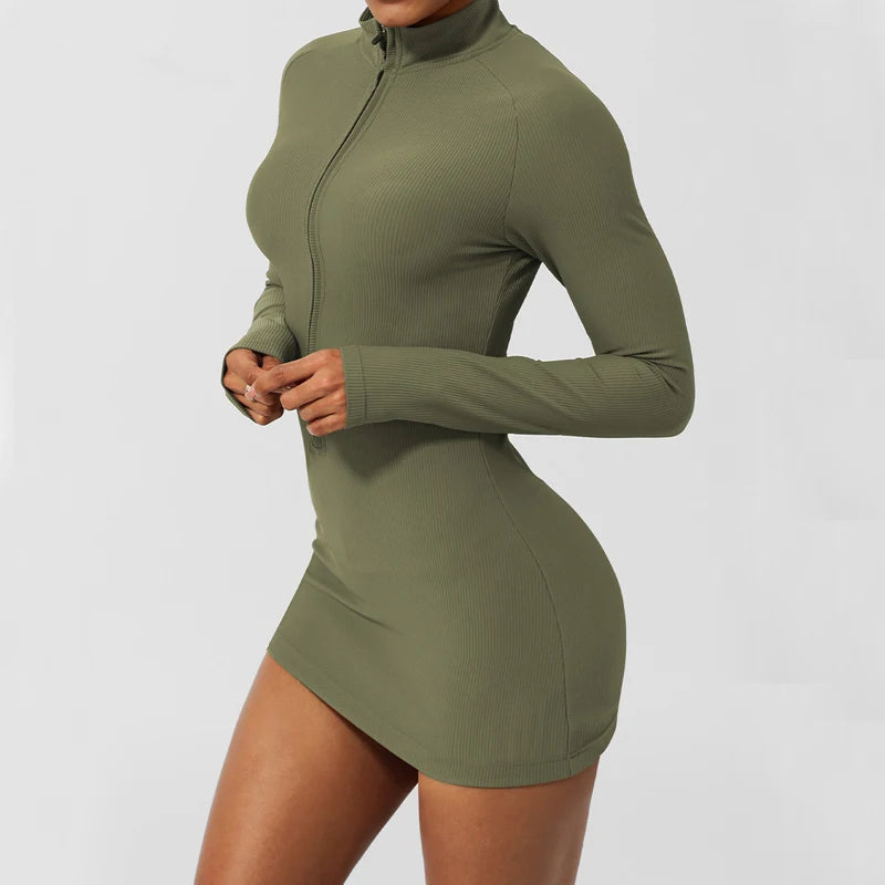 Women's Summer Yoga Slim Fit Ribbed Fabric Gym Breathable Quick Dry Tennis Sportswear Skirt