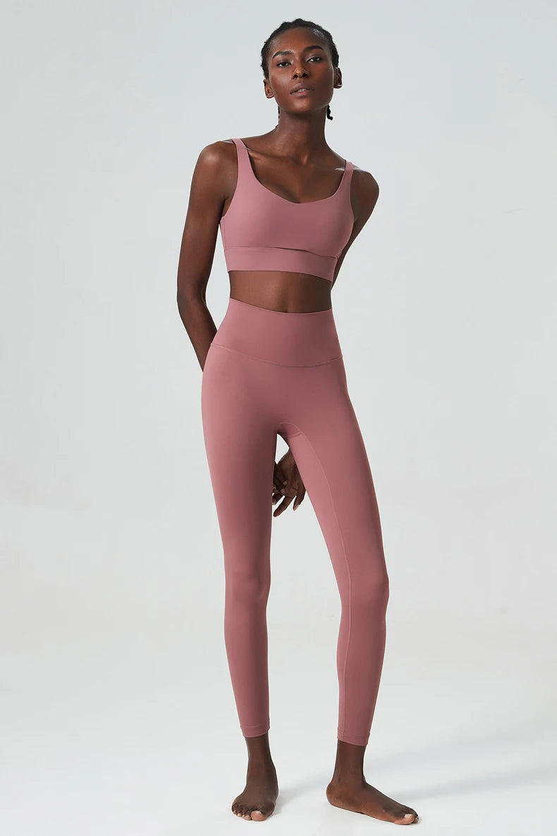 Women's Two Pieces Fitness Yoga Gym Breathable Workout Running Sportswear Set