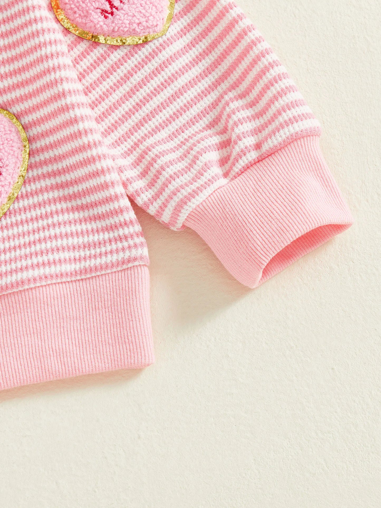 Toddler Girls Valentine's Day Sweatshirt with Heart Embroidery (0-4Y)