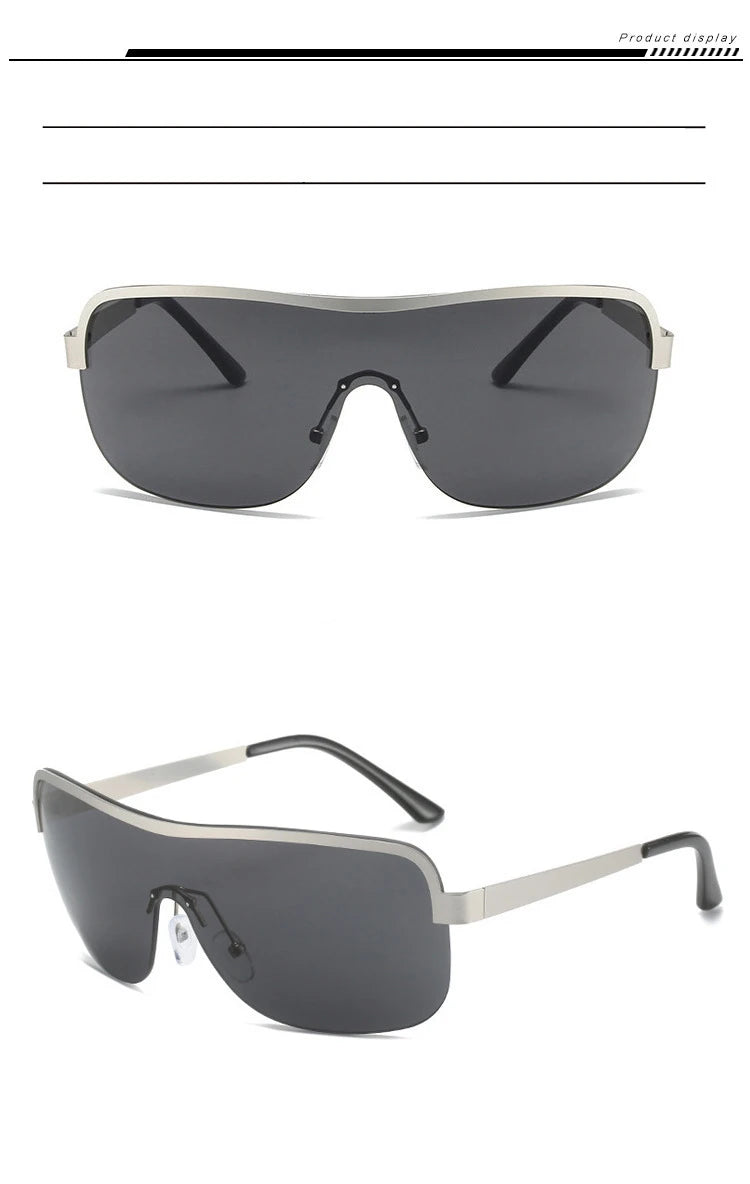 Half Frame Retro Sunglasses - Women's Windproof Street Style Eyewear