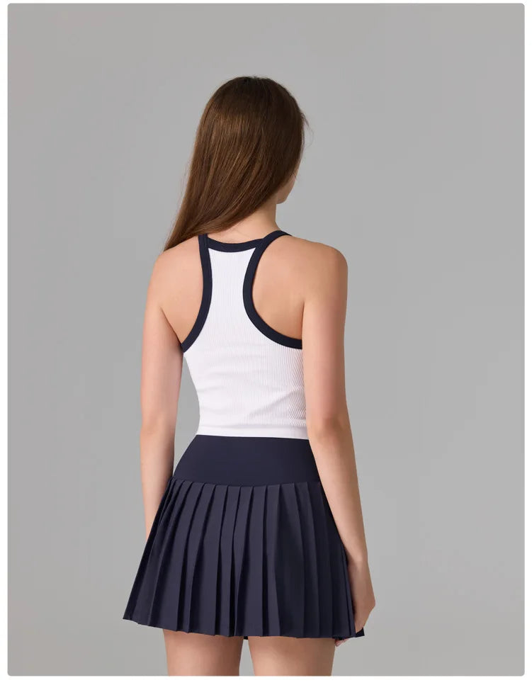 Women's Seamless Knitted Yoga Top - Sleeveless Quick Dry Workout Vest