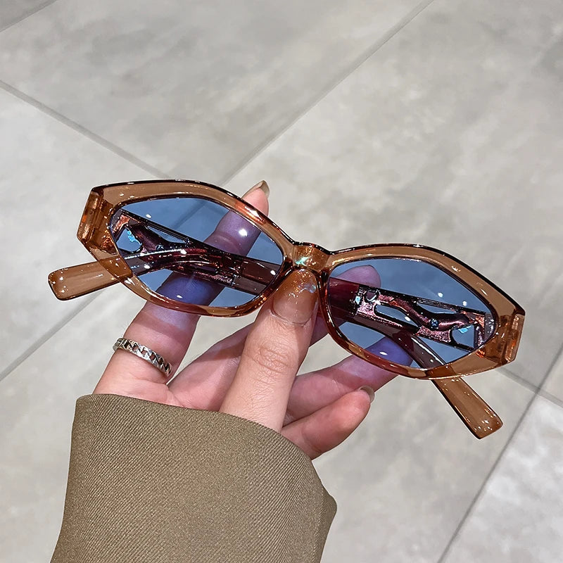 Unisex Small Oval Frame Sunglasses UV400