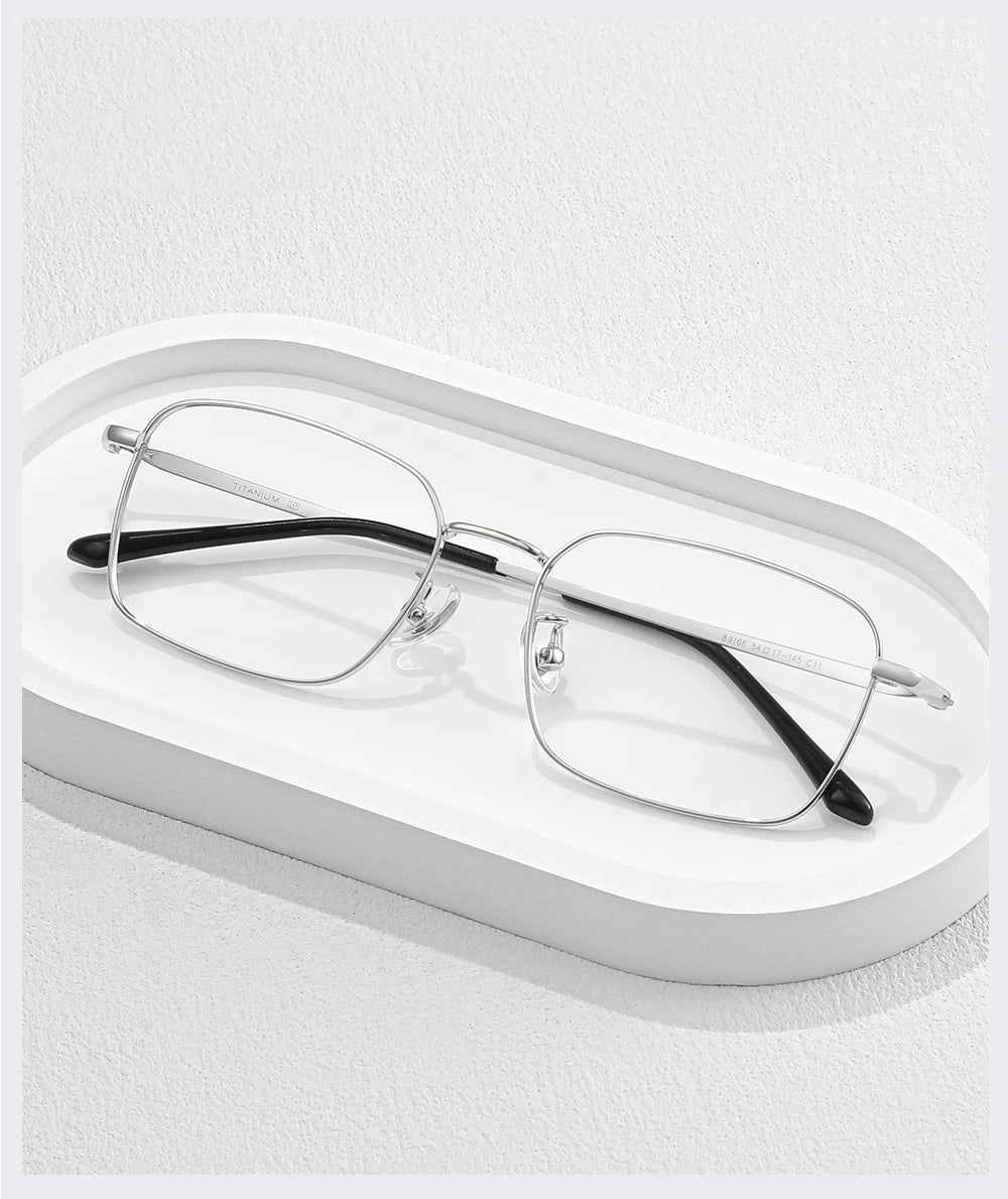 Anti Blue Light Glasses - Business Metal Square Frame for Men