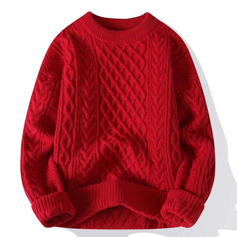 Men's Vintage Round Neck Pullover Knitted Sweater