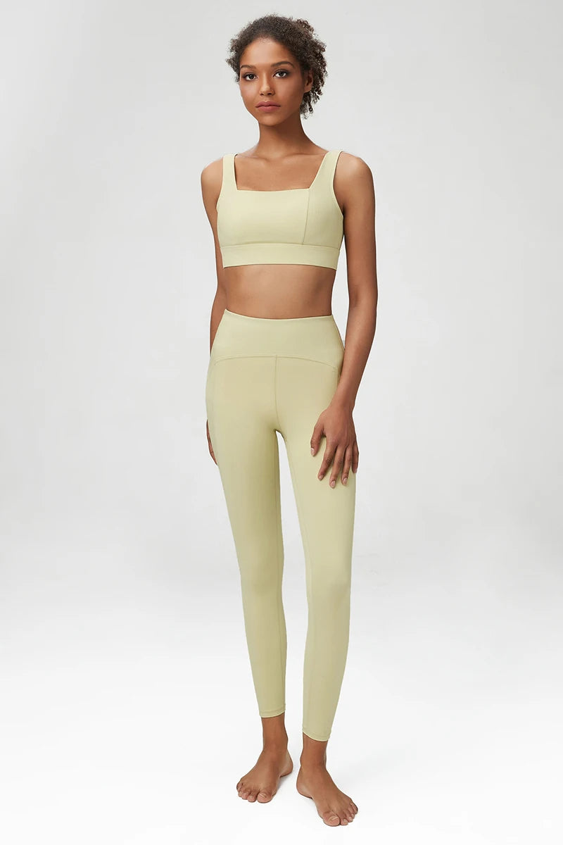 Women's 2 Pieces Fitness Yoga Set - Stretchy Sports Gym Sports Bra and High Waist Workout Leggings