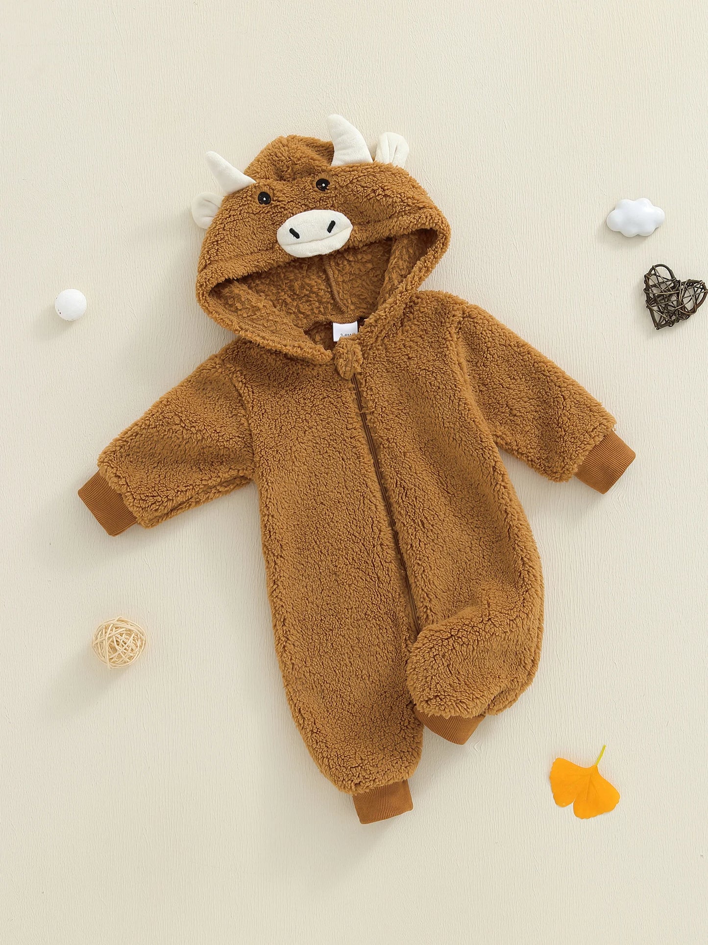 Baby Halloween Plush Hooded Jumpsuit (0-12M)