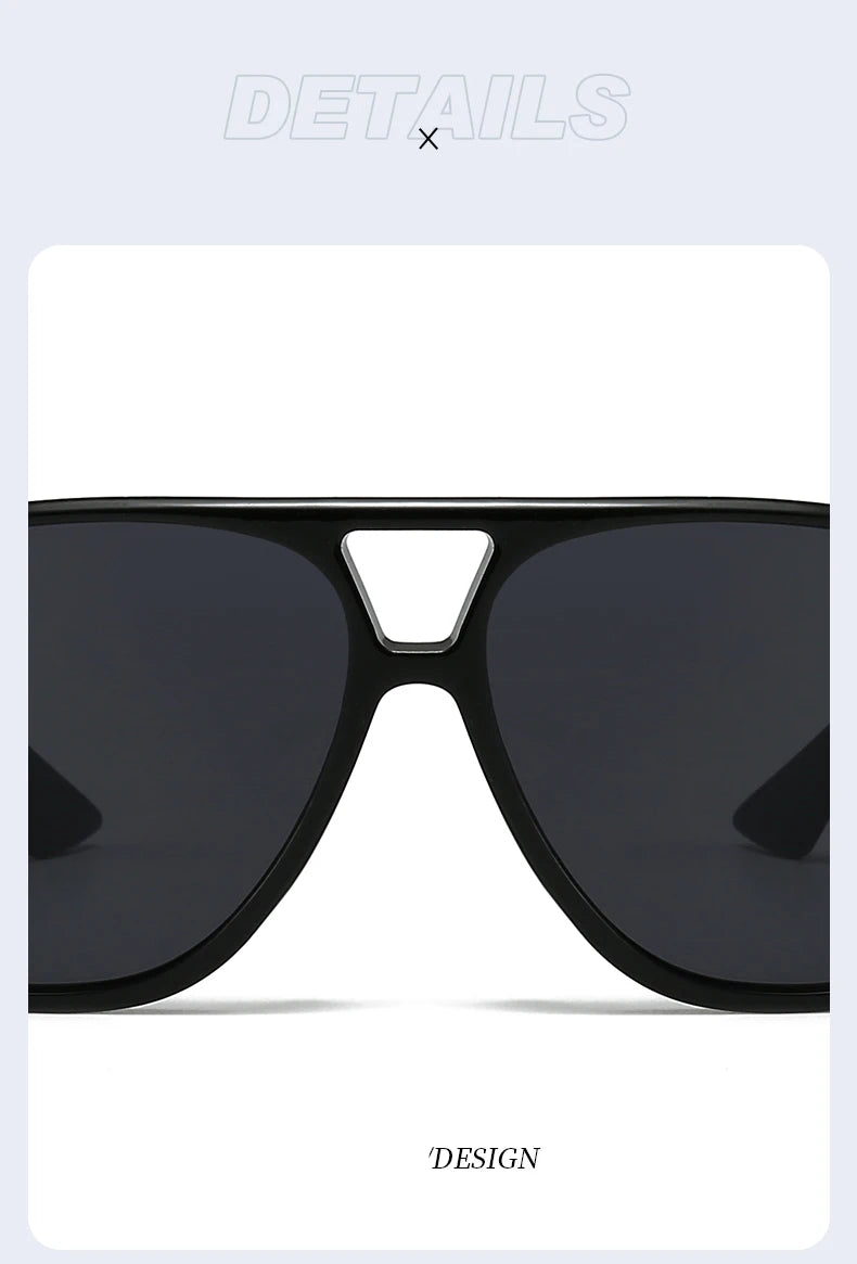 Unisex 1/3pcs Oversized  Double Bridges Sunglasses UV400