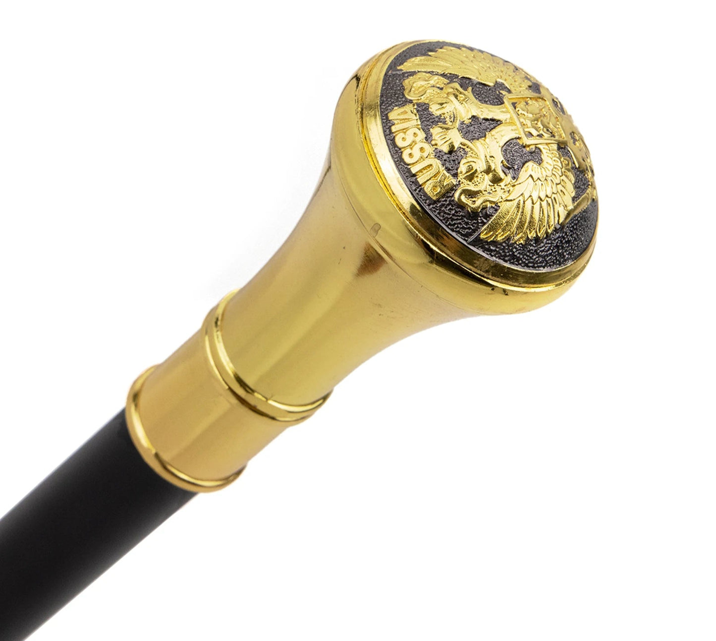 Luxury Panda Compass Walking Cane 93cm - Gold Black Decorative Gentleman's Stick
