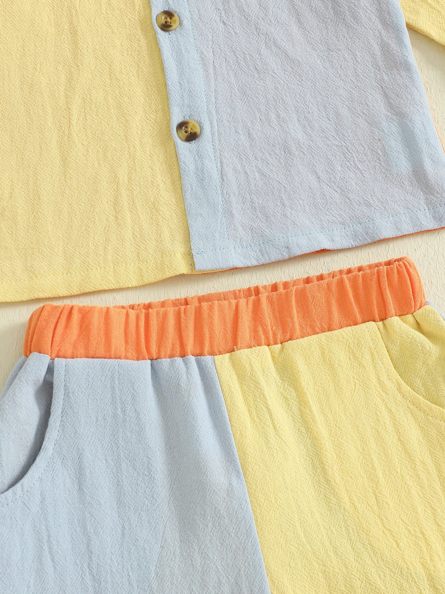 Boys Contrast Colour Shirt & Pants Set (0-4Y)
