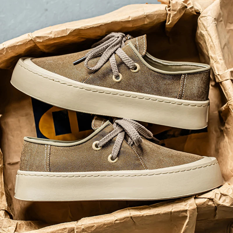 Men's Platform Suede Lace Up Shoes
