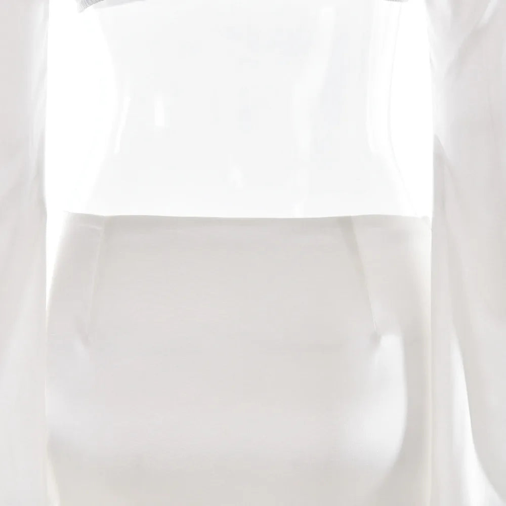 Women's Satin Long Sleeve 2 Piece Set - Deep V Neck Cropped Top & Matching Bottom