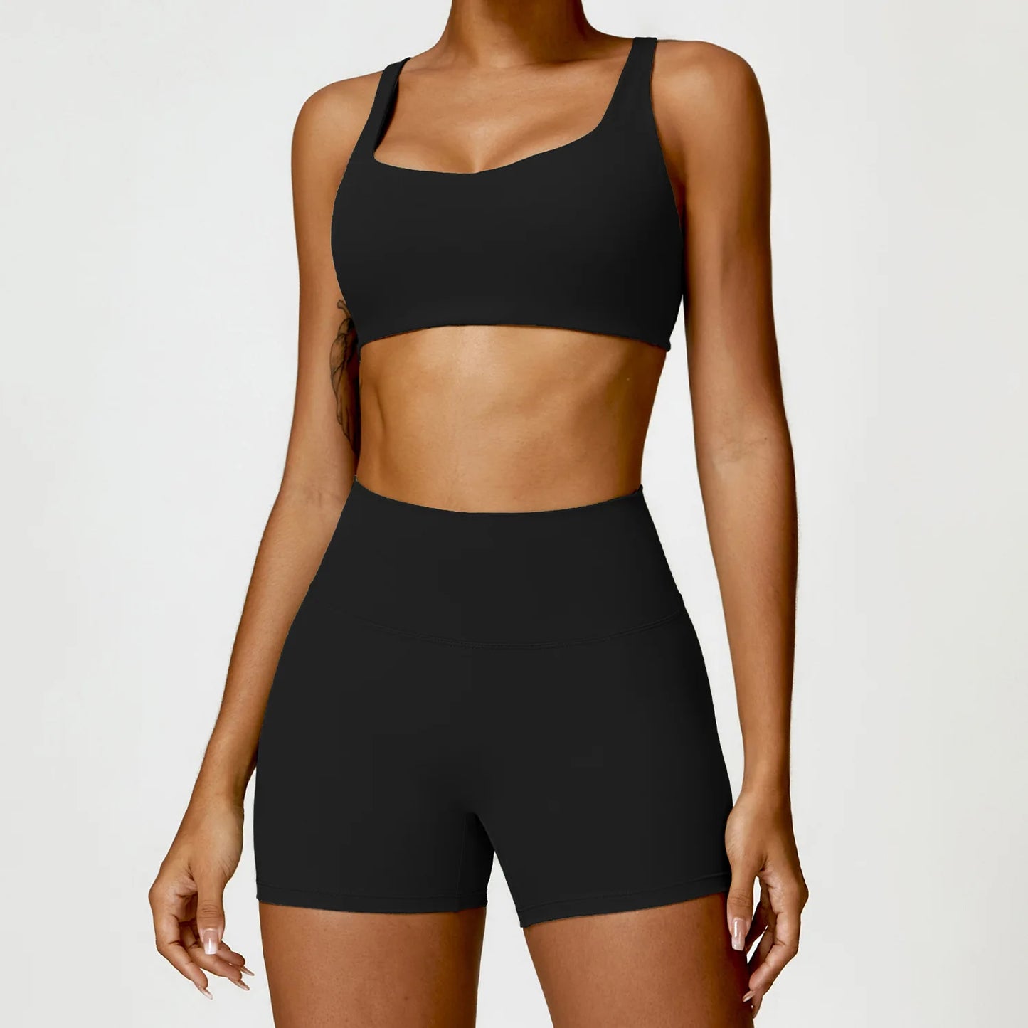 Women's 2 Pcs Yoga  Workout Sportswear Tracksuit Running Fitness Leggings Gym Set