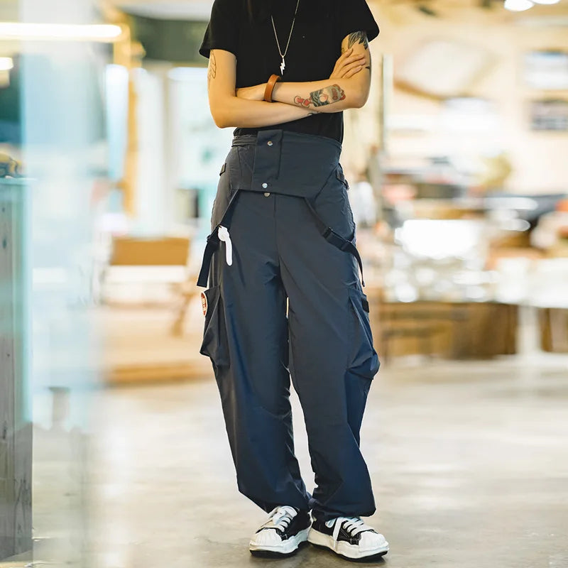 Women's Jumpsuits Retro Overalls Mountain Series Large Pocket Jumpsuit Waterproof Loose Sleeveless Playsuits Cargo Pants