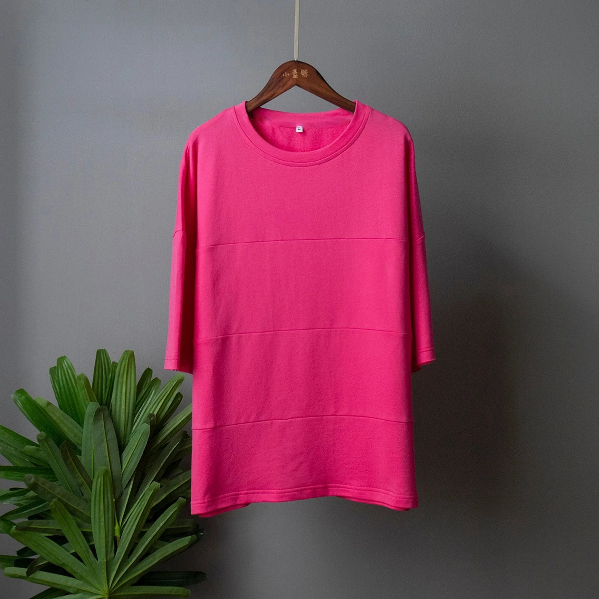 Women's 100% Cotton Shorts Set Half Sleeve Patchwork T Shirts & High Waist Shorts Two Pieces Set