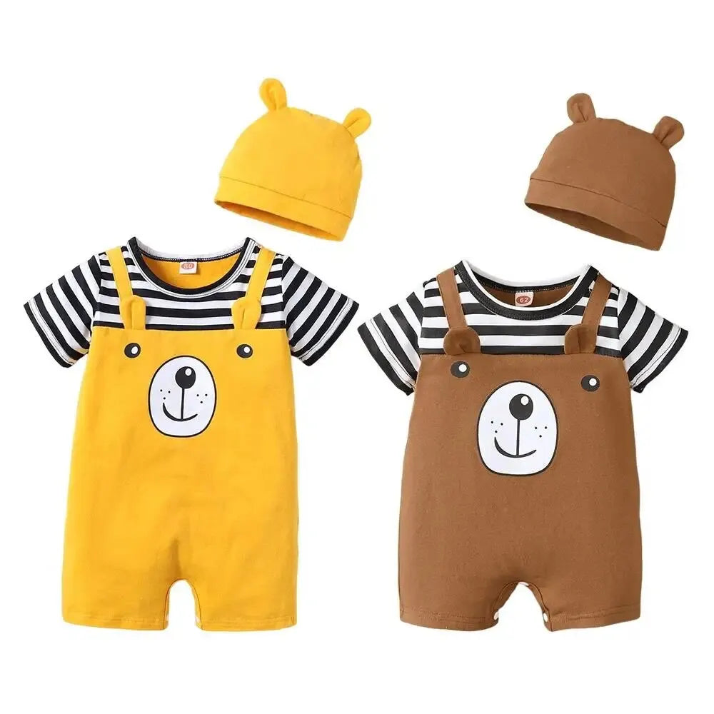 Baby , Toddler Short Sleeves Print Bodysuit 2PCS Jumpsuit Summer Plays