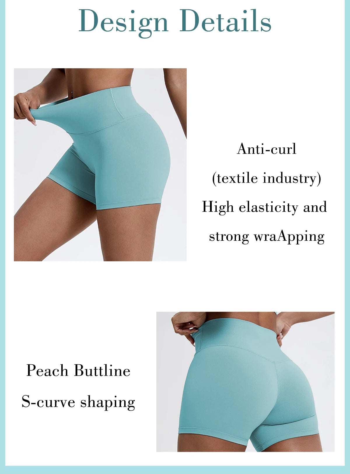 Women's Running Sports Buttock Lift Gym Leggings Cycling Slim Fit Workout High Waist Yoga Shorts