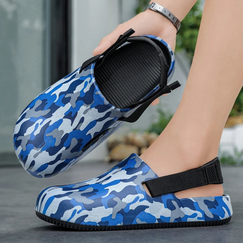 Men's Summer Slippers Sandals Camouflage Clogs Beach Slippers Flip Flop Casual Slides