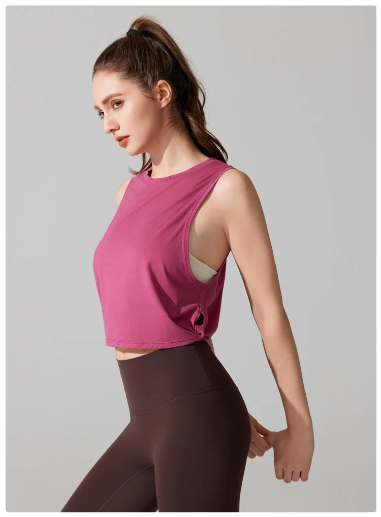 Women's Sleeveless Yoga Vest - Loose Fit Quick Dry Athletic Tank Top