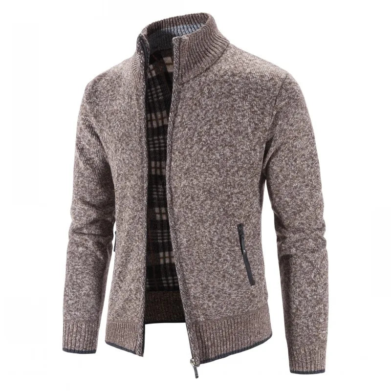 Men's Cardigan Sweater Jacket - Thicken Warm Zipper Knit