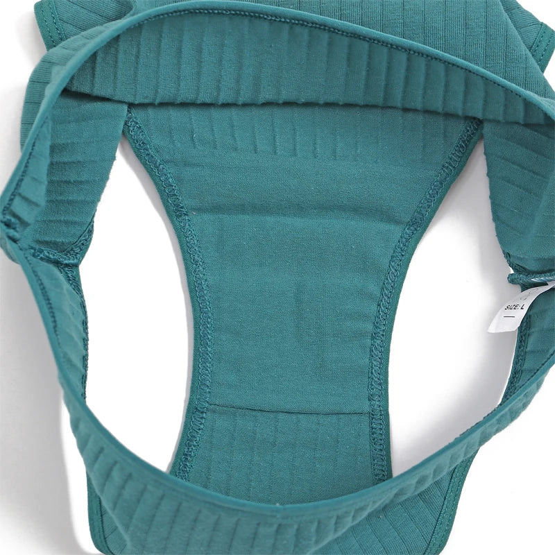 Women's 4Pcs Cotton Striped Breathable Briefs Low Waist Comfortable Stretch Lingerie
