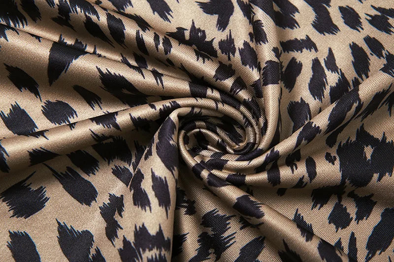 Women's Animal Leopard Print Slip Tie Front Maxi Dress - Sleeveless Backless Dress