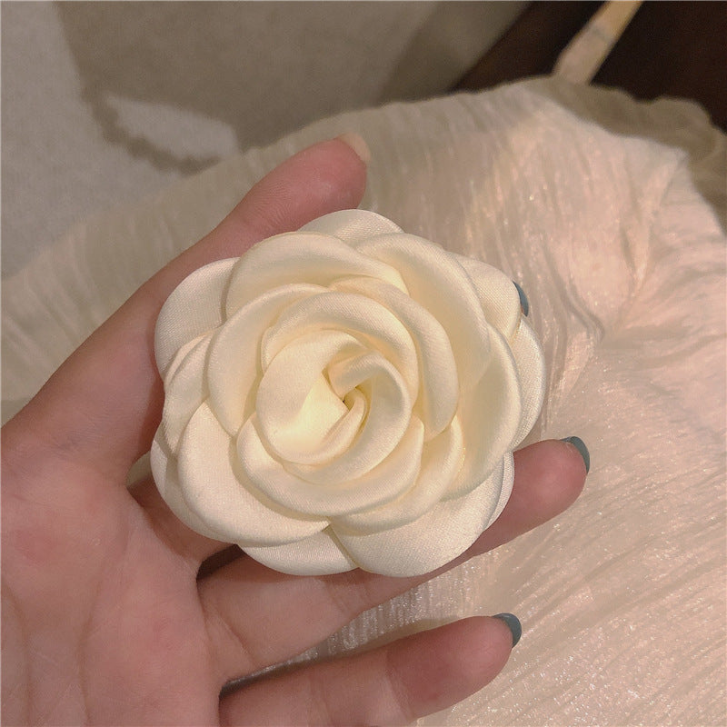 Premium Fabric Camellia Flower Brooch - Elegant Lapel Pin for Women