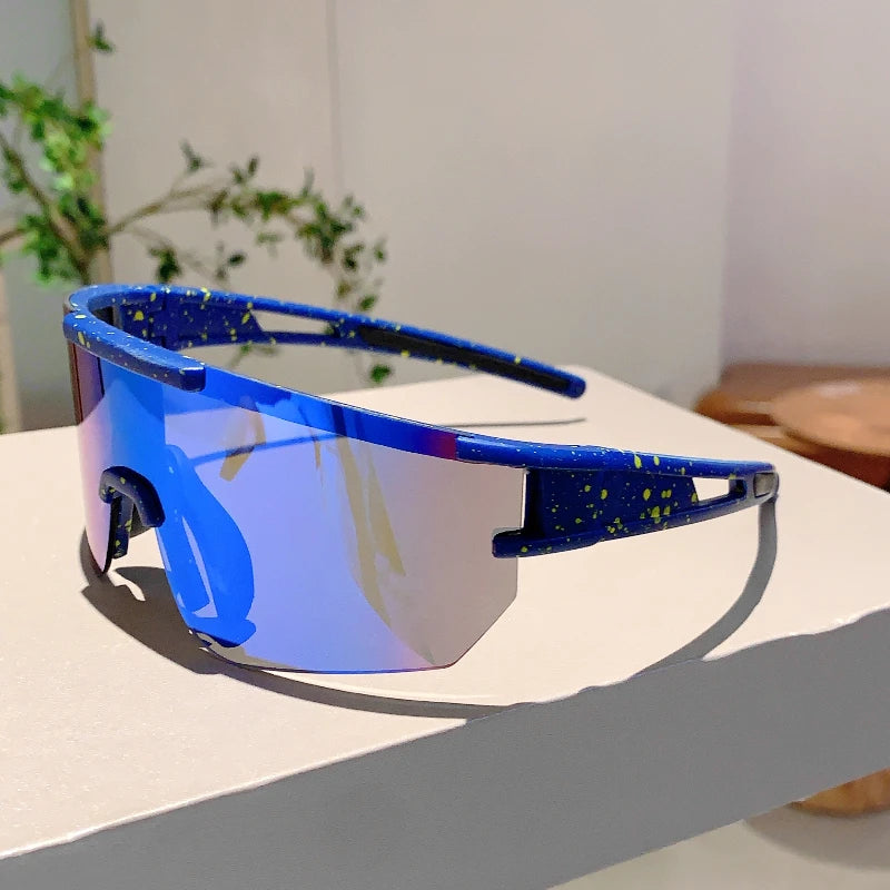 Men's Wrapped Round Mirror Outdoor Cycling Anti-UV Sunglasses