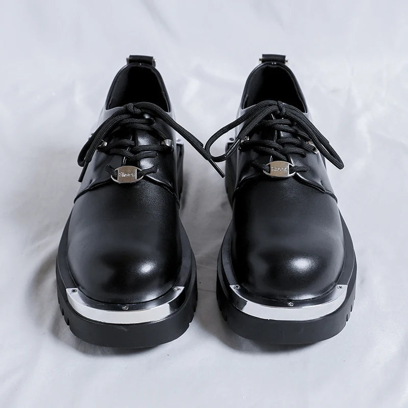 Men's Platform PU Leather Lace-up Shoes