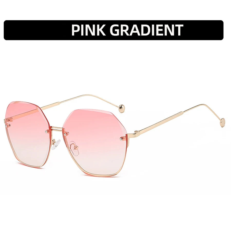Women's Polygonal Metal Sunglasses - Retro Driving Eyewear