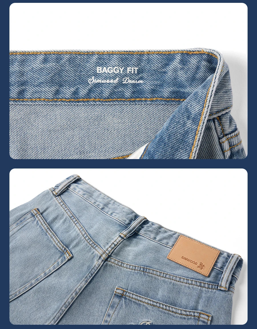 Men's Oversized Baggy Jeans - Soft Comfortable Denim