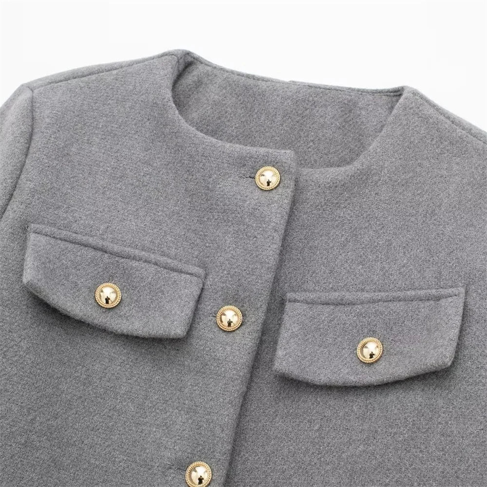 Women's Casual Temperament Flip Short Jacket