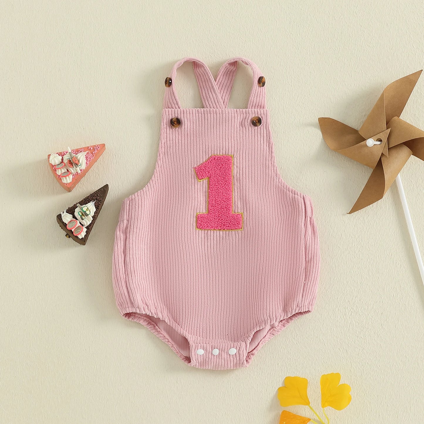 Baby Birthday Romper - Number Print Sleeveless Jumpsuit for Boys & Girls (0-18M)