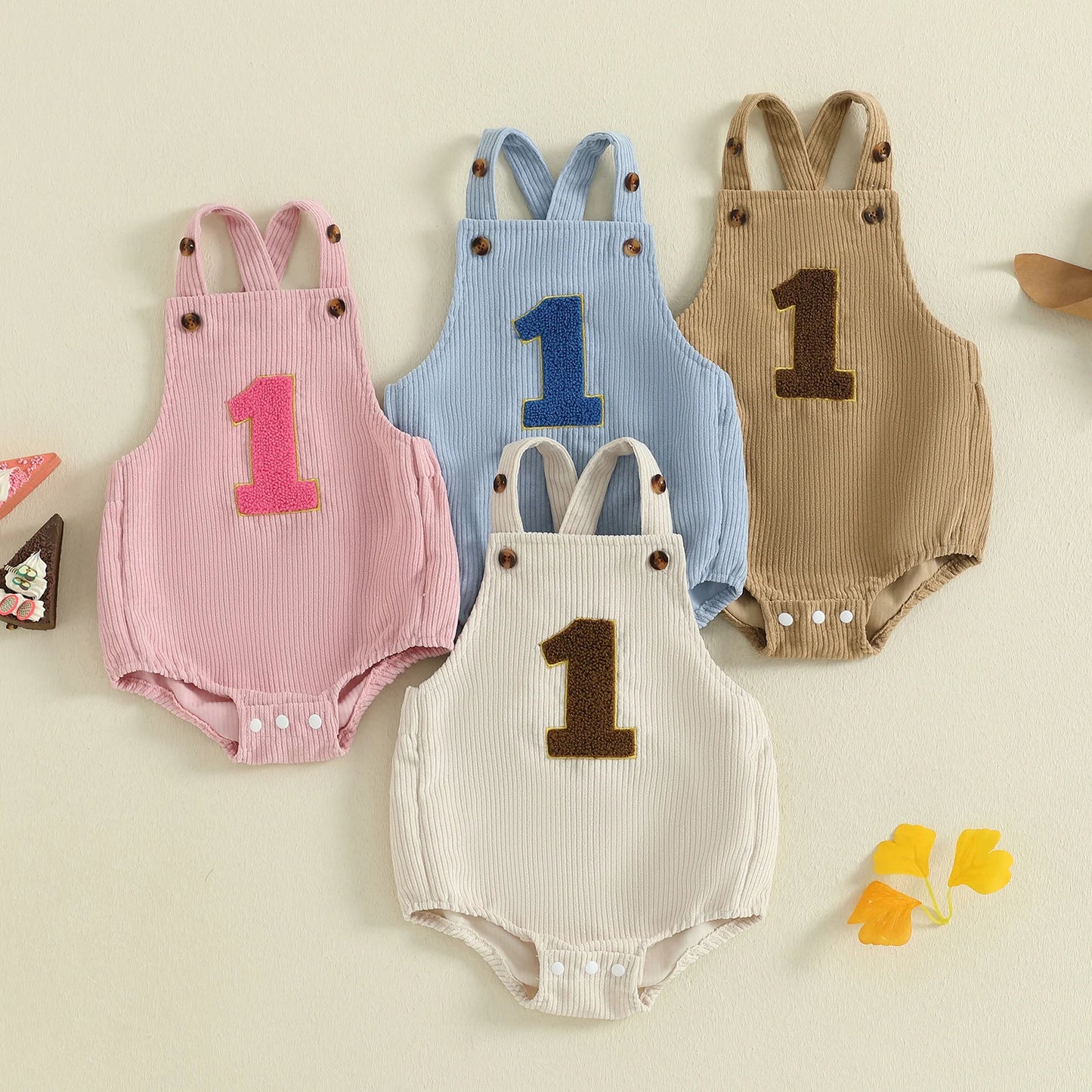 Baby Birthday Romper - Number Print Sleeveless Jumpsuit for Boys & Girls (0-18M)