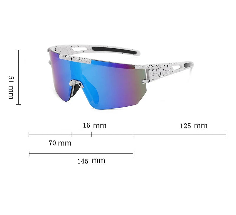 Men's Wrapped Round Mirror Outdoor Cycling Anti-UV Sunglasses