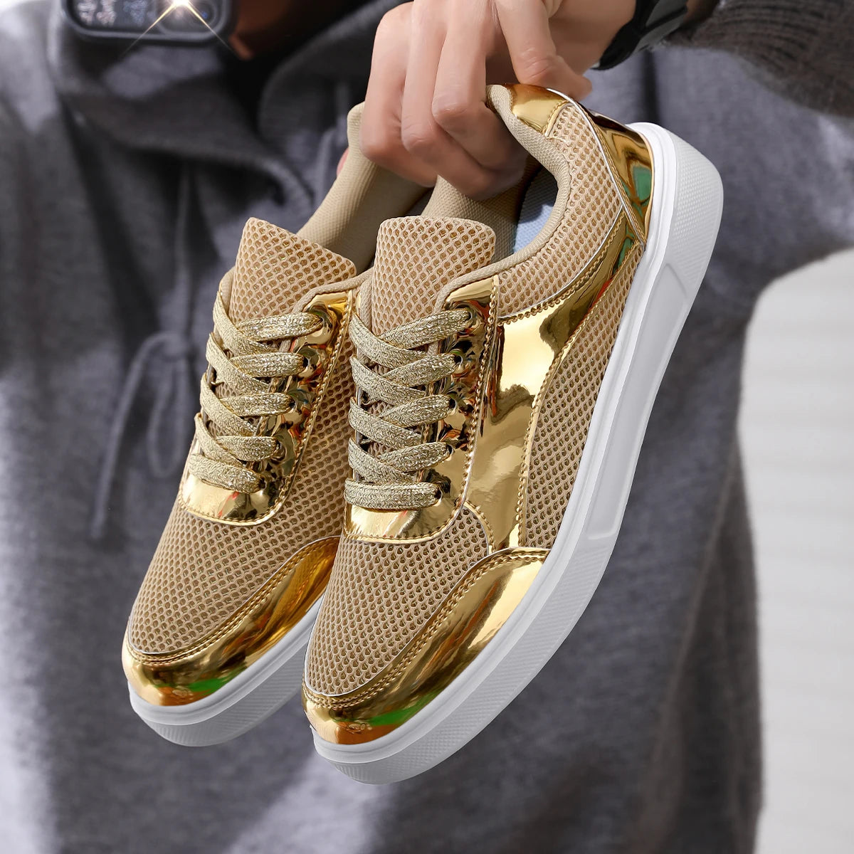 Men's Platform Skateboard Sneakers - Breathable Outdoor Vulcanized Tennis Shoes