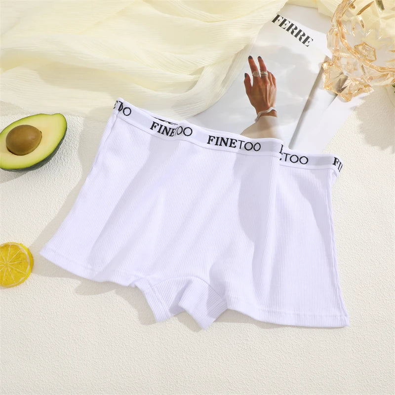 Women's Cotton Boxer Shorts - Seamless Mid Waist Safety Underwear