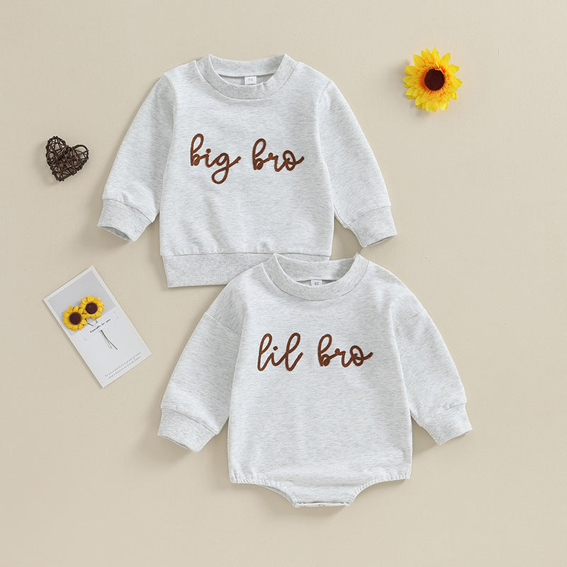 Toddler Baby Boys Sweatshirt Romper - Long Sleeve Letter Print Pullover Jumpsuit (0-4Y)