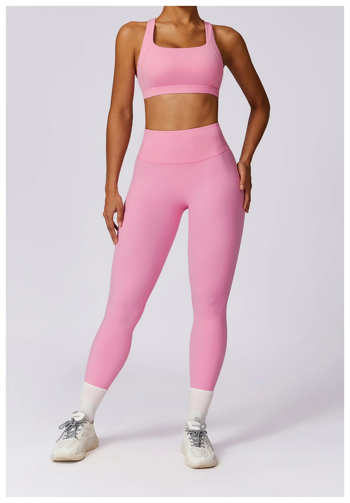 Women's 2Pcs Sports Fitness Tracksuit Workout Sportswear Quick-Drying Yoga Gym Yoga Set
