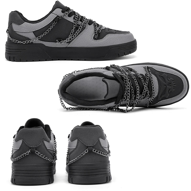 Men's Metal Chains Skateboard Sneakers