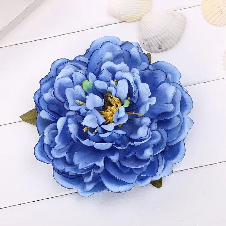 Cloth Art Peony Flower Brooch - Fabric Lapel Pin for Women