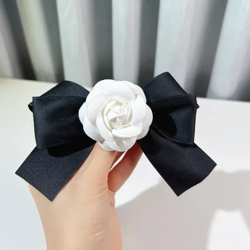 Elegant Camellia Flower Fabric Brooch - Fashion Bow Tie Pin for Women