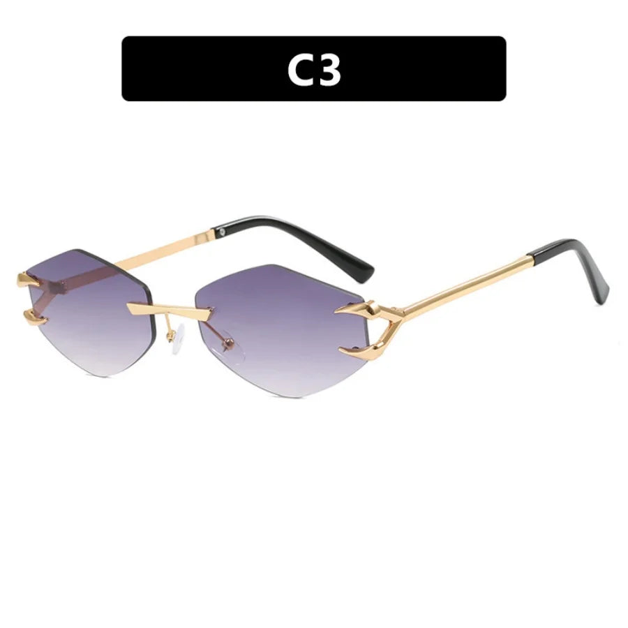 Frameless Polygonal Sunglasses - Unisex UV400 Protection Hip-Hop Style Outdoor Shades