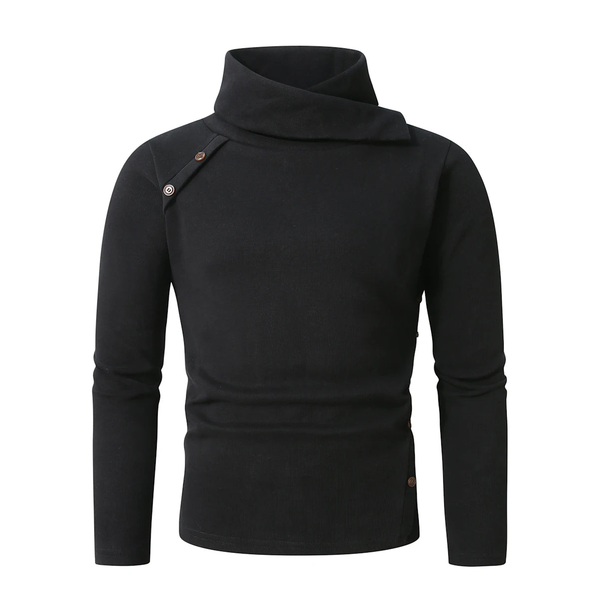Men's England Style Turtleneck Sweater - Warm Solid Colour Knit Pullover for Autumn Winter