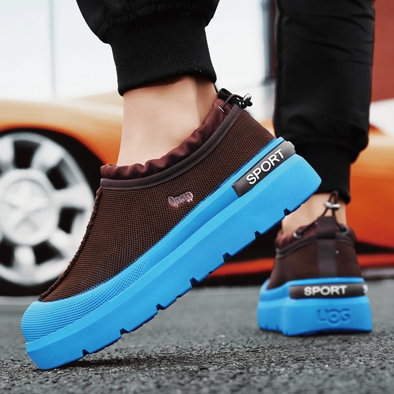 Men's Platform Vulcanized Slip-On Sneakers - Comfortable Running Tennis Shoes