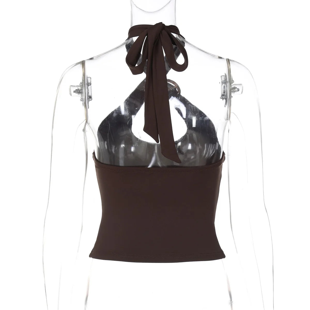 Women's Summer Crossed Ties Crop Top Backless Tank Top Vest