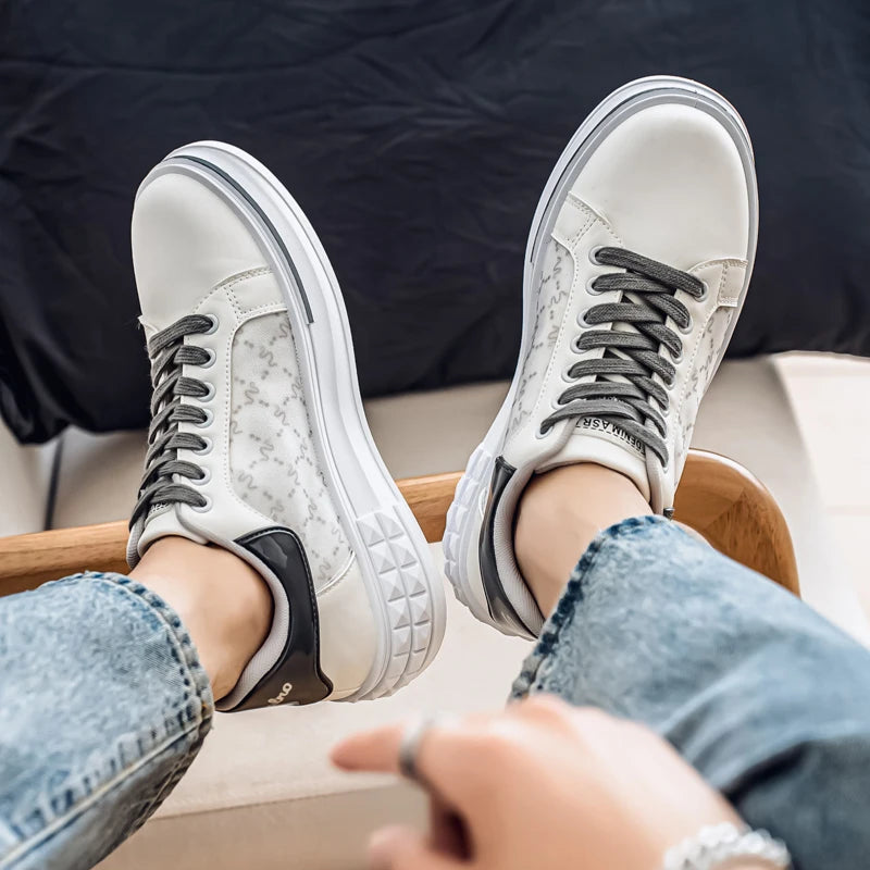 Men's Platform Skateboard Vulcanized Sneakers - Breathable Running Tennis Shoes