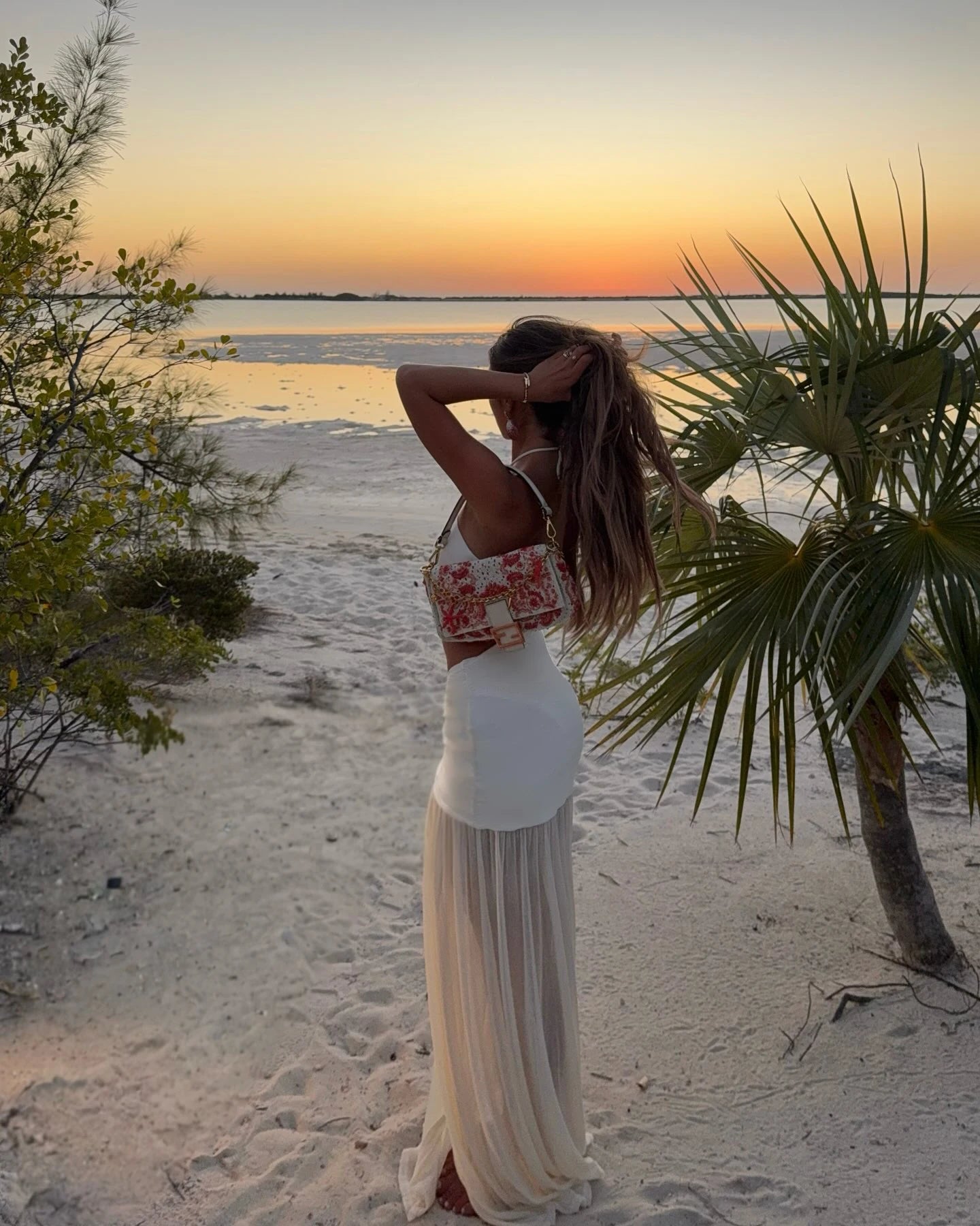 Women's 3Pcs Bikini With Skirt Mesh Halter Bikini Set Summer Tube Top with Skirt Set