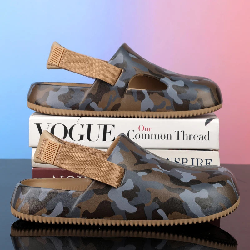 Men's Summer Slippers Sandals Camouflage Clogs Beach Slippers Flip Flop Casual Slides