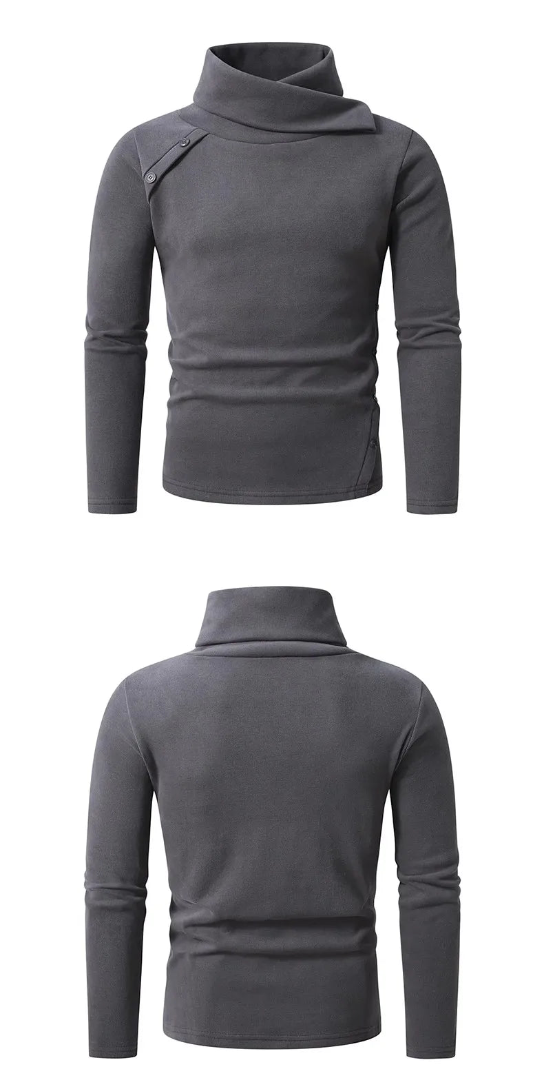 Men's England Style Turtleneck Sweater - Warm Solid Colour Knit Pullover for Autumn Winter